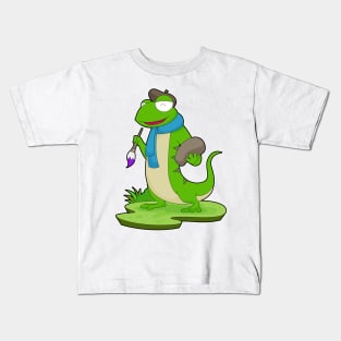 Lizard Painting Paint brush Kids T-Shirt